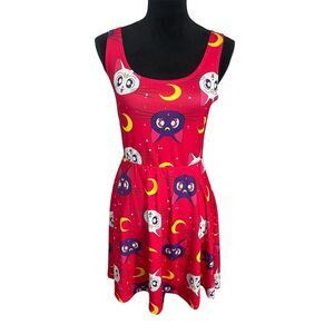 Hot‎ Topic Sailor Moon Luna & Artemis Skater Dress Womens Size S/M